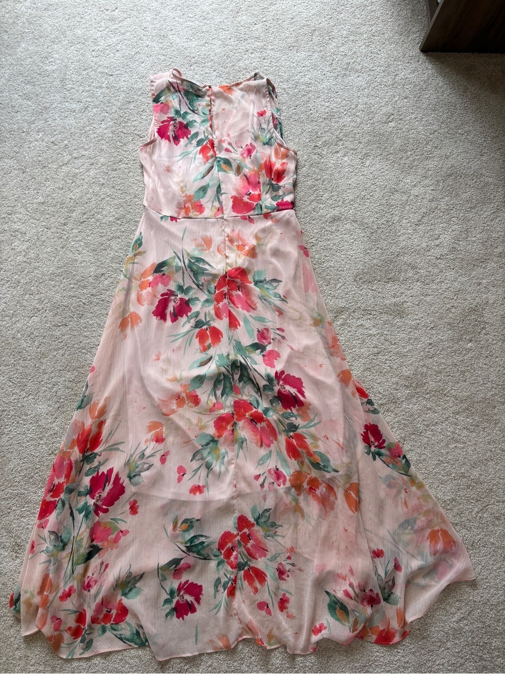 Calvin Klein Pink Floral Maxi High-Low Wrap Dress Size 10 - Picture 14 of 14
